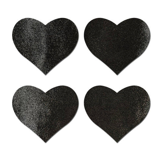 Pastease Petites Liquid Hearts Pasties Black 2-Pack