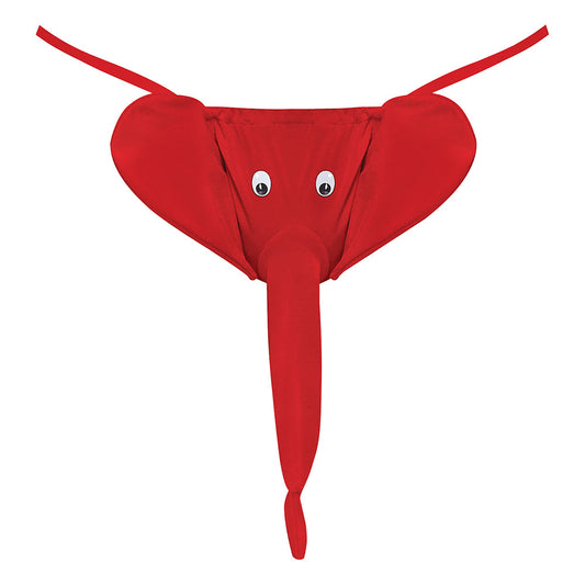 Male Power Squeaker Elephant G-String Red O/S