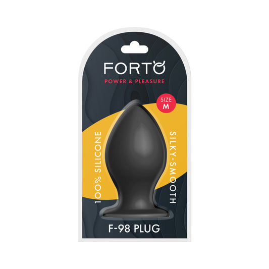 Forto F-98 Cone Silicone Anal Plug Medium Black
