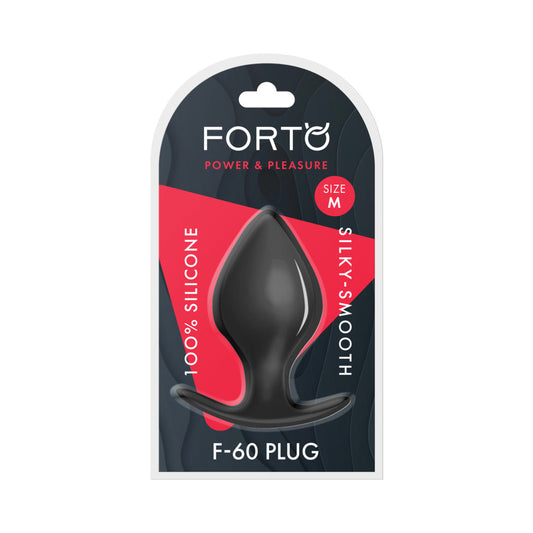 Forto F-60 Spade Silicone Anal Plug Medium Black