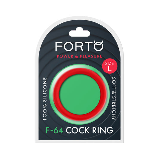 Forto F-64 Wide Liquid Silicone Cockring Large Red