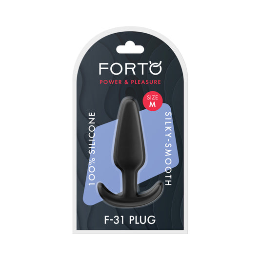 Forto F-31 Silicone Anal Plug Medium Black