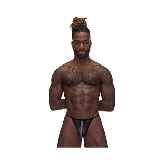 Male Power Landing Strip Micro Thong Black S/M