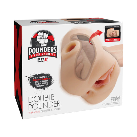 PDX Plus Double Pounder Vibrating Squeeze Stroker Light