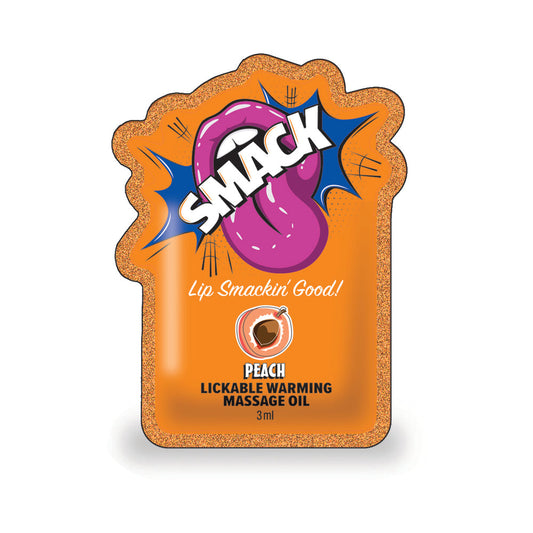 Smack Lickable Massage Oil 3 ml Pouch Peach