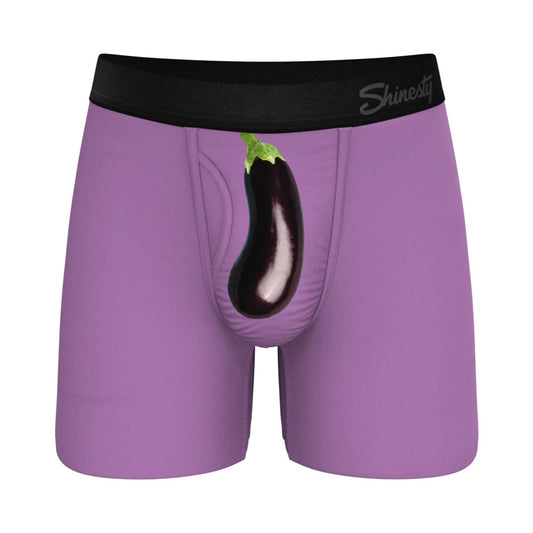 Shinesty The Double Entendre Eggplant Ball Hammock Pouch Underwear with Fly M