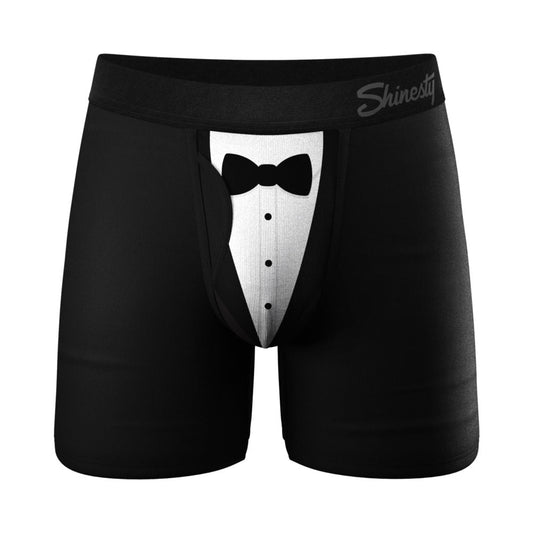 Shinesty The 009 Black Tuxedo Ball Hammock Pouch Underwear with Fly XL