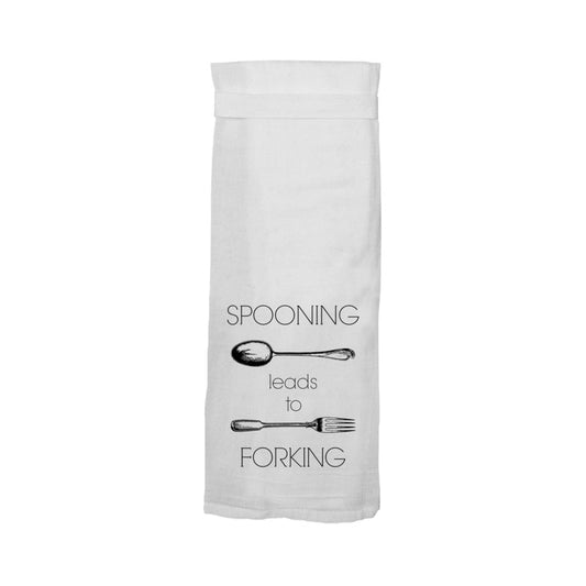 Twisted Wares Spooning Leads to Forking Flour Towel
