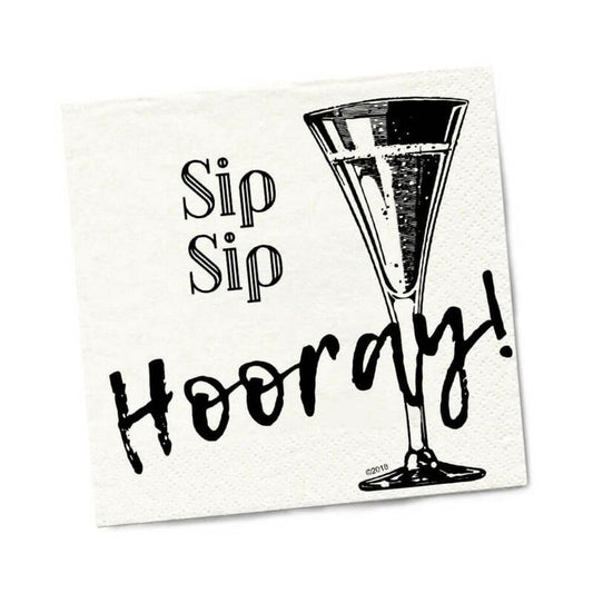 Twisted Wares Sip Sip Hooray Napkins 20-Pack