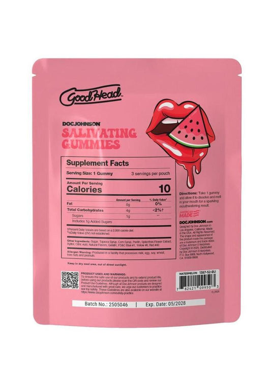 Goodhead Salivating Gummies (3pcs Per Pouch) - Watermelon - Bulk