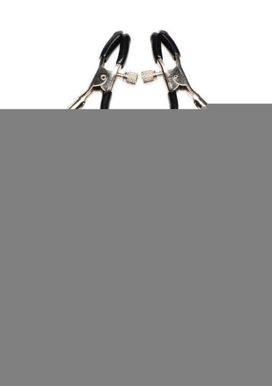 Master Series Enslaved Slave Chain Nipple Clamps - Silver