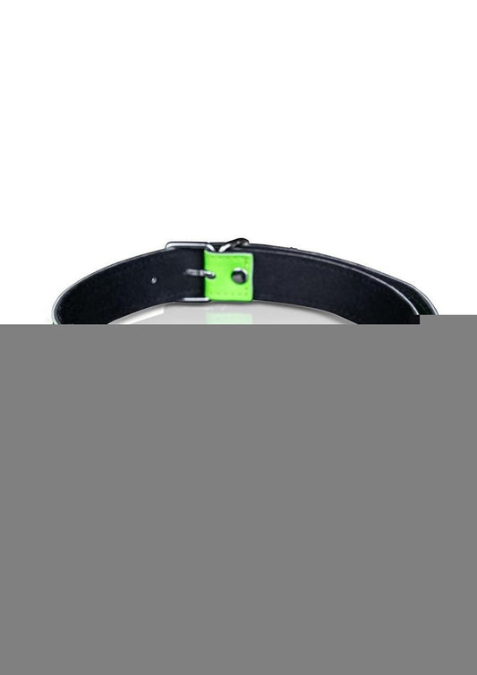 Ouch! Solid Ball Gag - Black/Glow In The Dark/Green