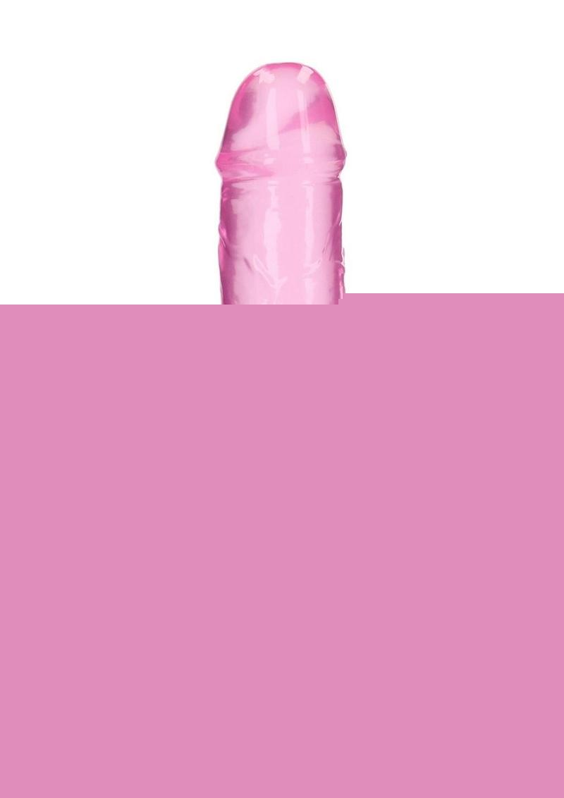 Realrock Crystal Clear Straight No Balls Dildo - Clear/Pink - 9in