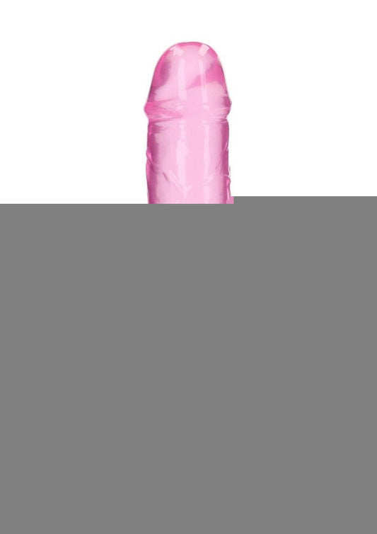 Realrock Crystal Clear Straight No Balls Dildo - Clear/Pink - 9in
