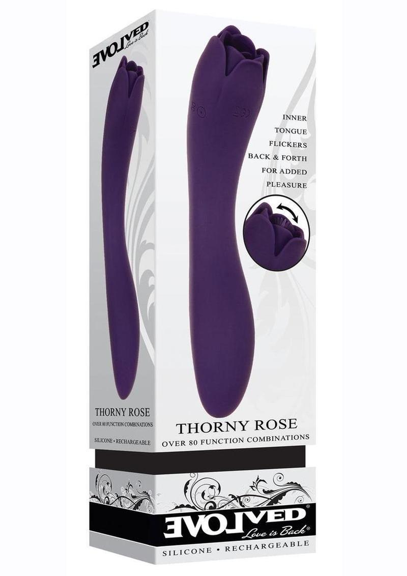 Thorny Rose Rechargeable Silicone Dual-End Vibrator - Purple