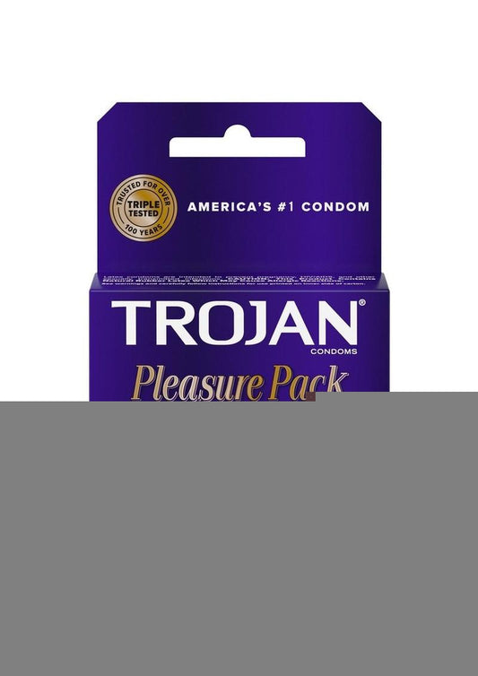 Trojan Pleasure Pack Lubricated Latex Textured Condoms Assorted - 3-Pack