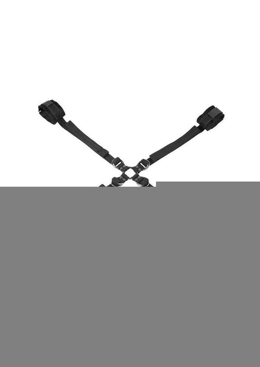 Velvet Noir Adjustable Hog Tie and Cuff - Black - Set