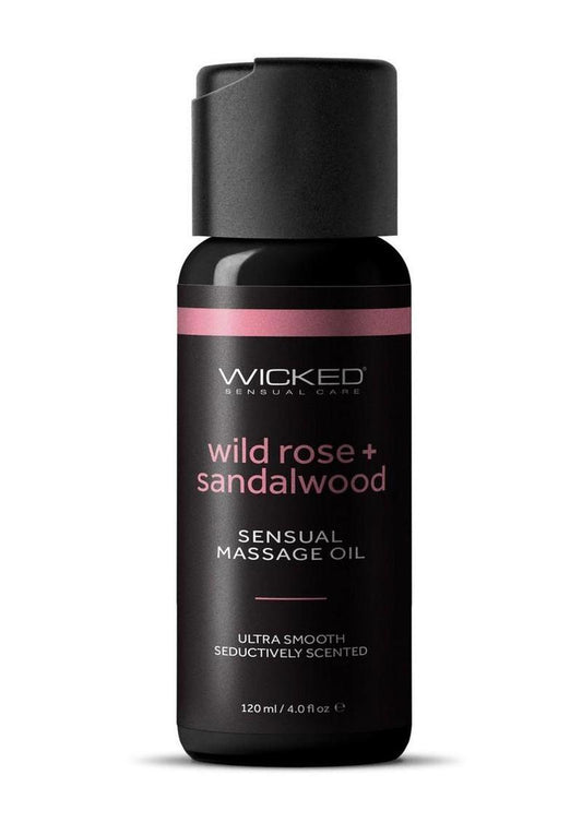 Wicked Sensual Massage Oil 4oz - Wild Rose and Sandlewood