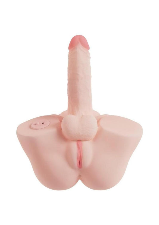 Xkin Emerie Avalon Bodyforms Trans Posable Rechargeable Vibrating Masturbator - Pussy/Penis - Vanilla