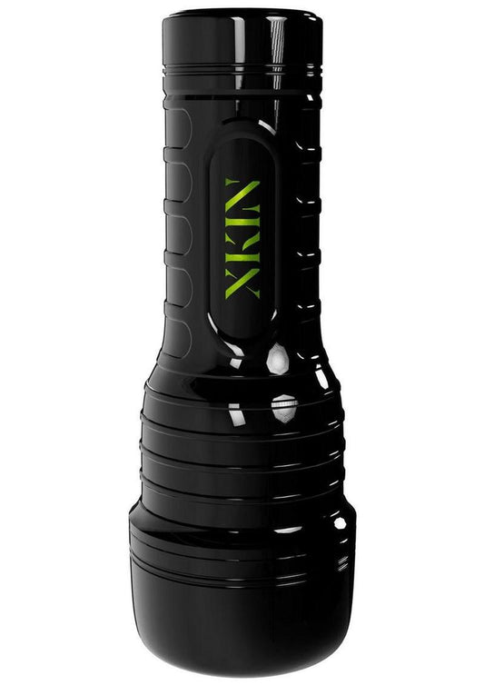 Xkin Scarlett Noire Rechargeable Vibrating Torch Masturbator - Pussy - Black/Vanilla