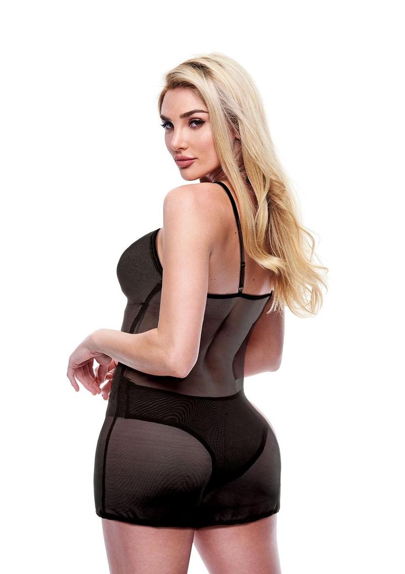 2pc Eco Chemise and Panty - Black - Large/Medium - Set
