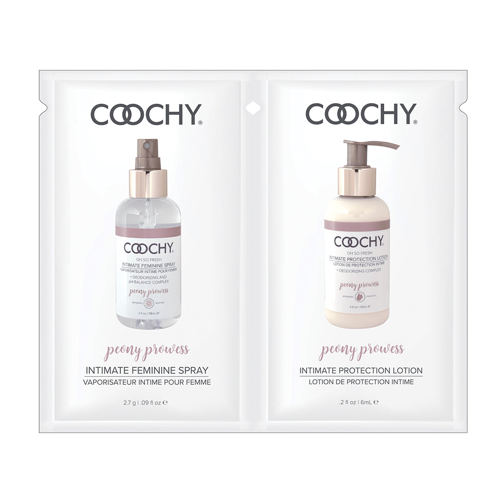 Coochy Peony Prowess Duo Foil - Intimate Feminine Spray 0.9 oz & Intimate Protection Lotion 0.2oz