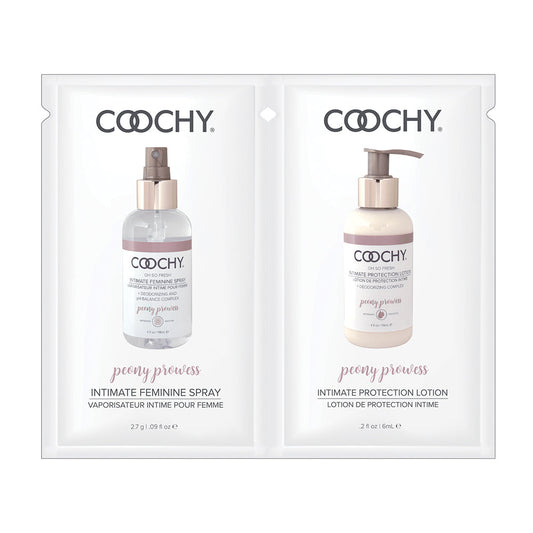Coochy Peony Prowess Duo Foil - Intimate Feminine Spray 0.9 oz & Intimate Protection Lotion 0.2oz