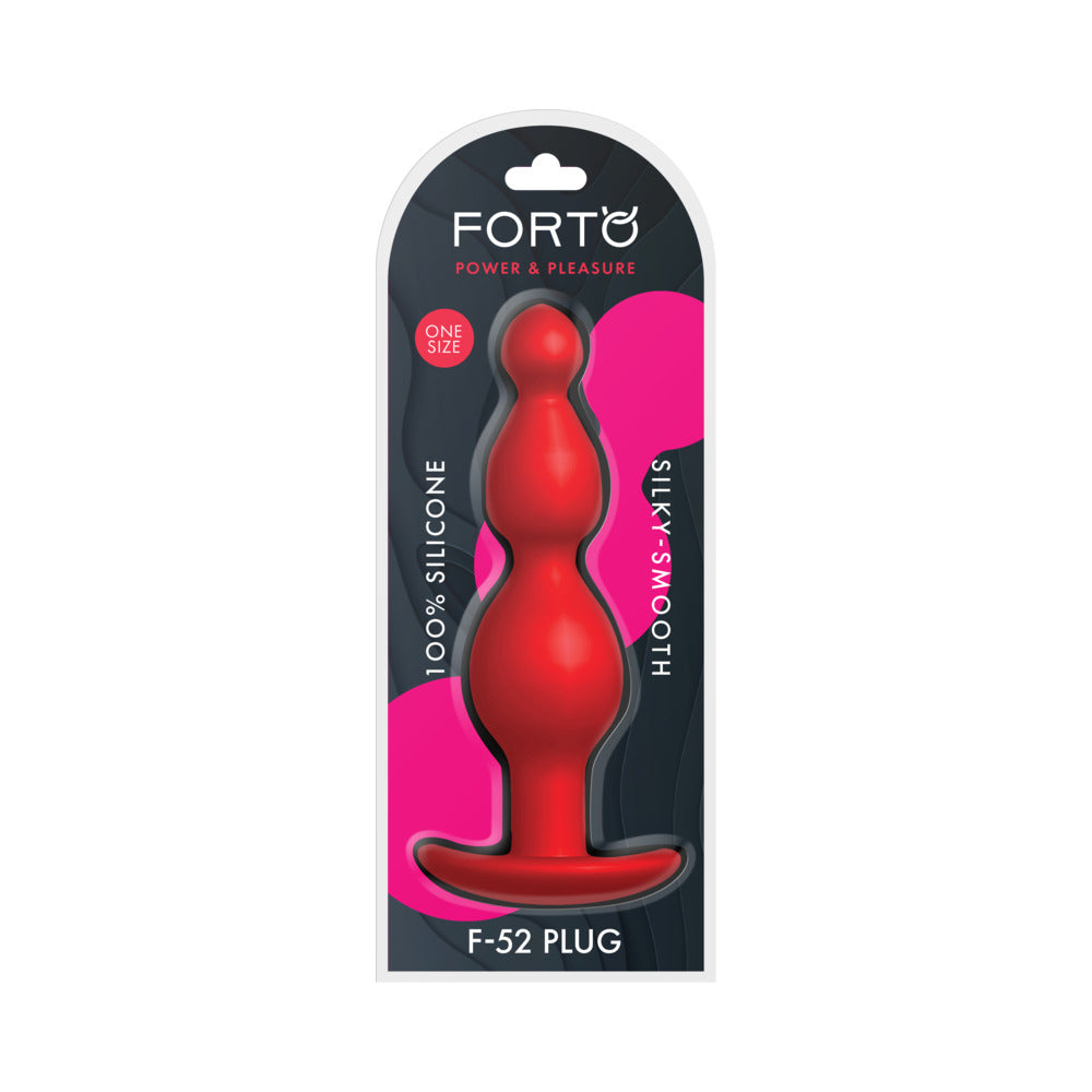 Forto F-52 Cone Beads Silicone Anal Plug Red