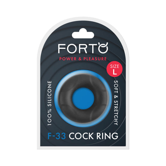 Forto F-33 Liquid Silicone Cockring Large Black