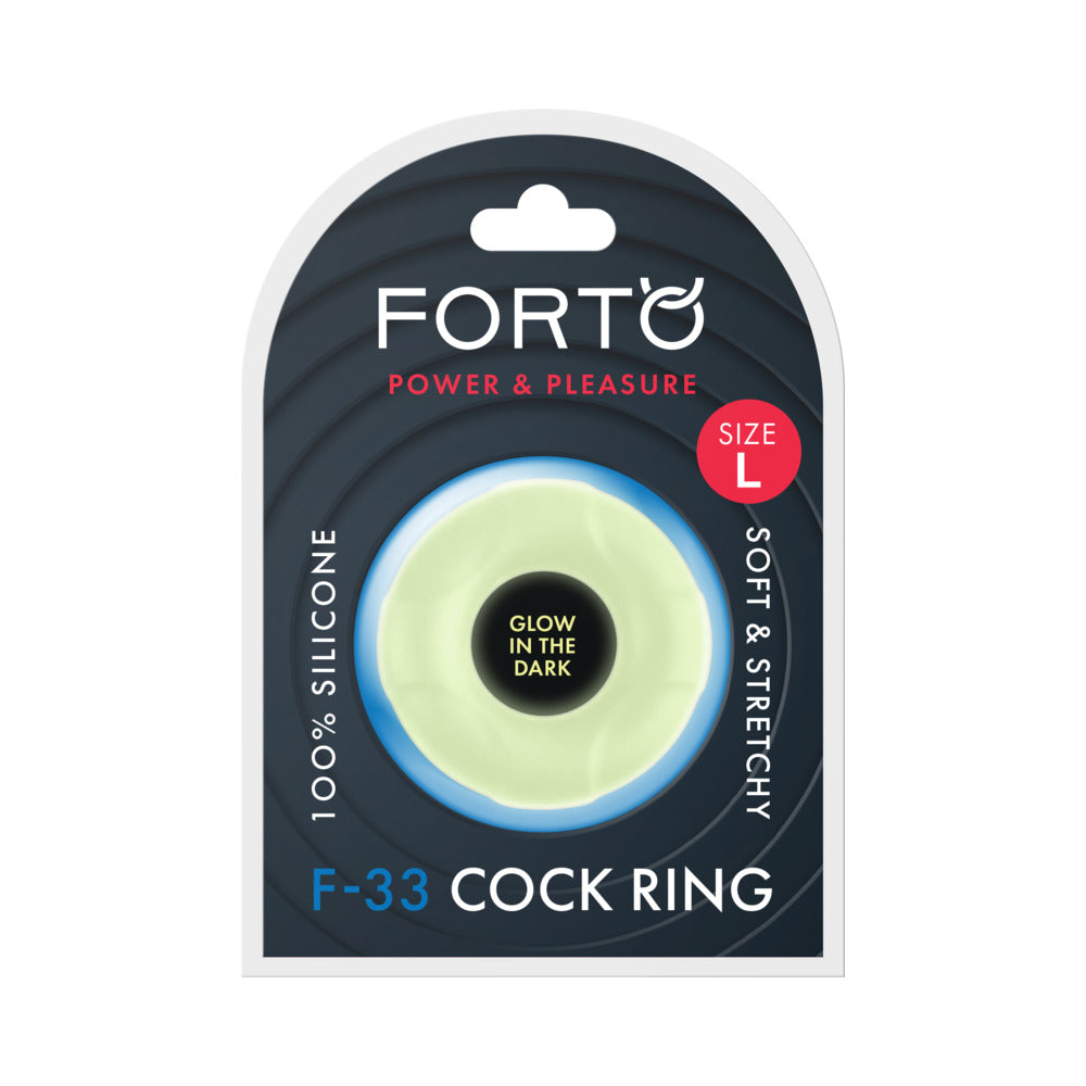 Forto F-33 Liquid Silicone Cockring Large Glow