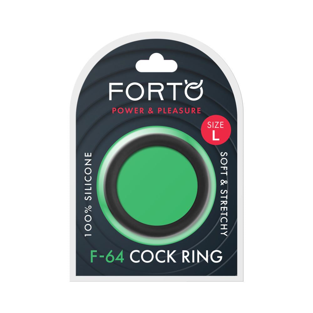 Forto F-64 Wide Liquid Silicone Cockring Large Black