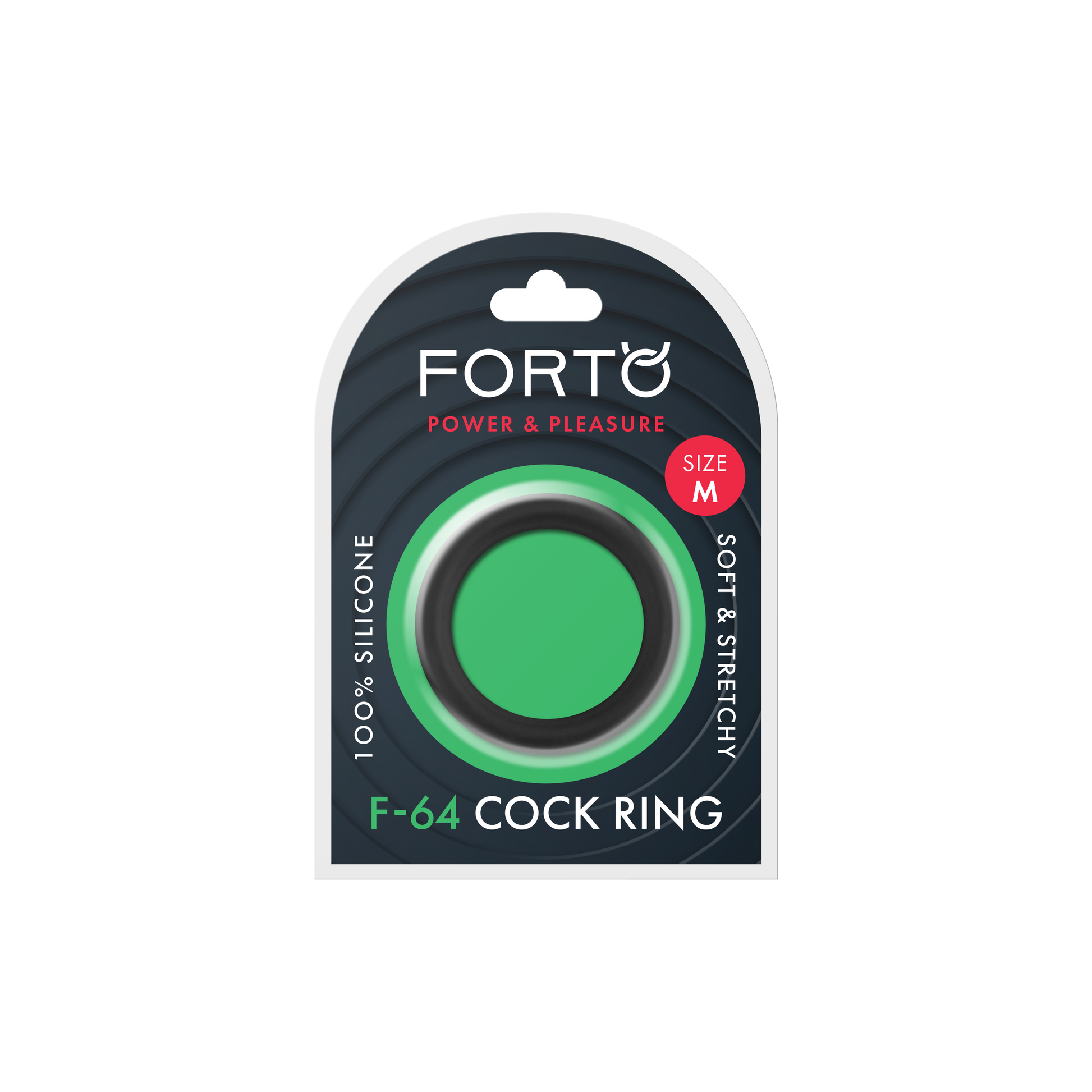 Forto F-64 Wide Liquid Silicone Cockring Medium Black