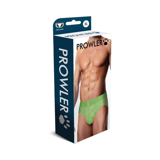 Prowler Lace Open Back Brief Neon Green XL