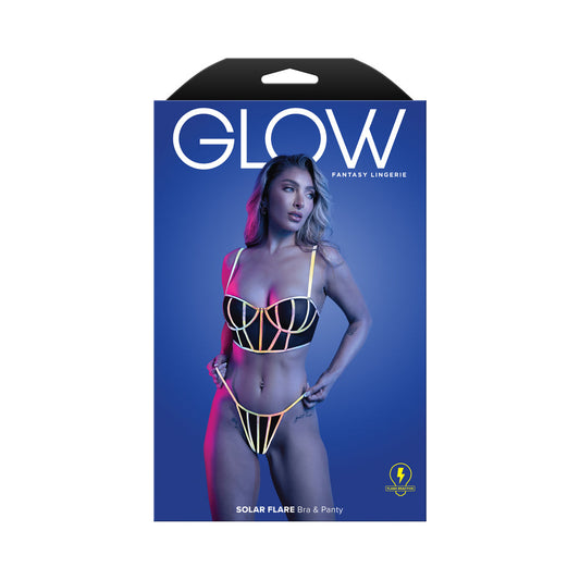 Fantasy Lingerie Glow Solar Flare Underwire Bra & Panty S/M