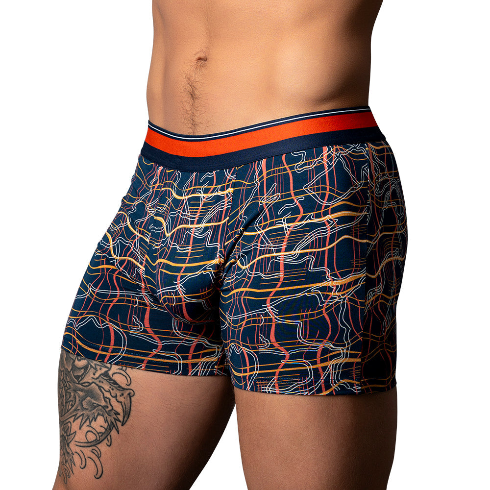 Male Power Soo Cumfy Boxer Brief Navy/Orange L