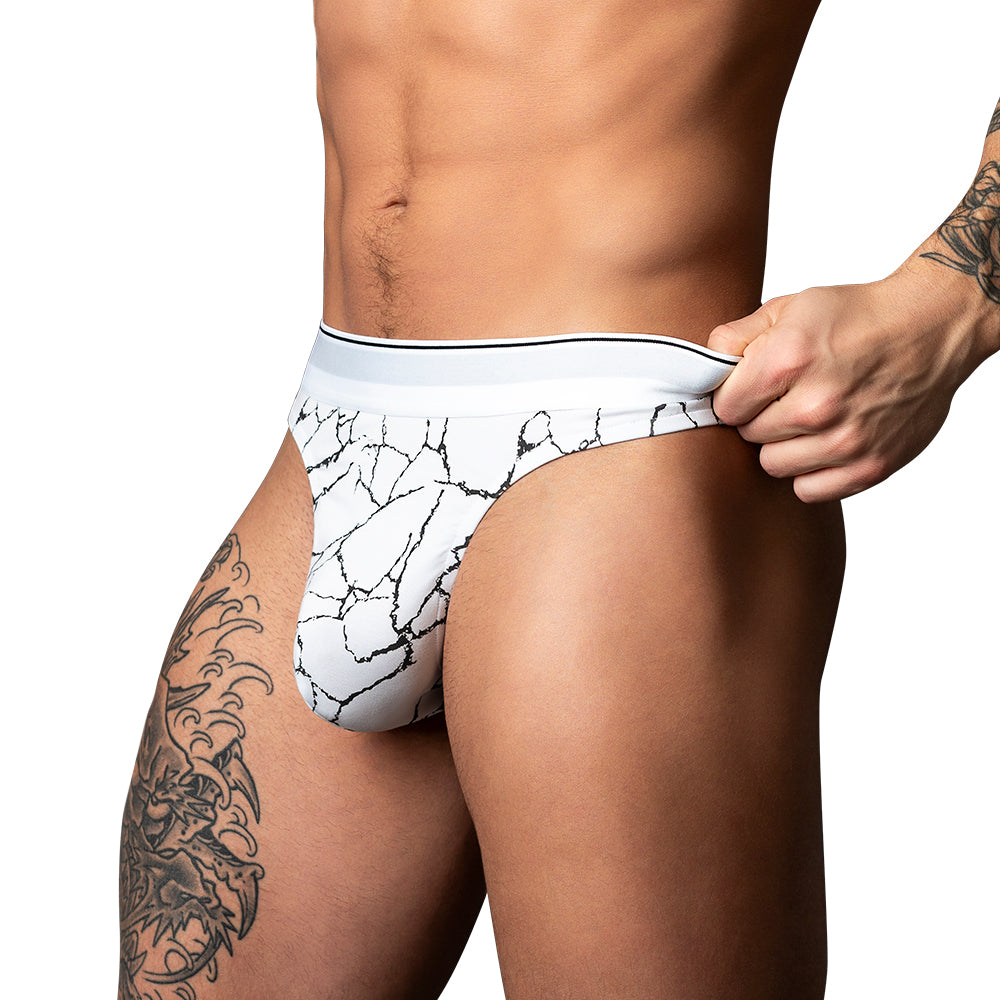 Male Power Soo Cumfy Thong Black/White S/M