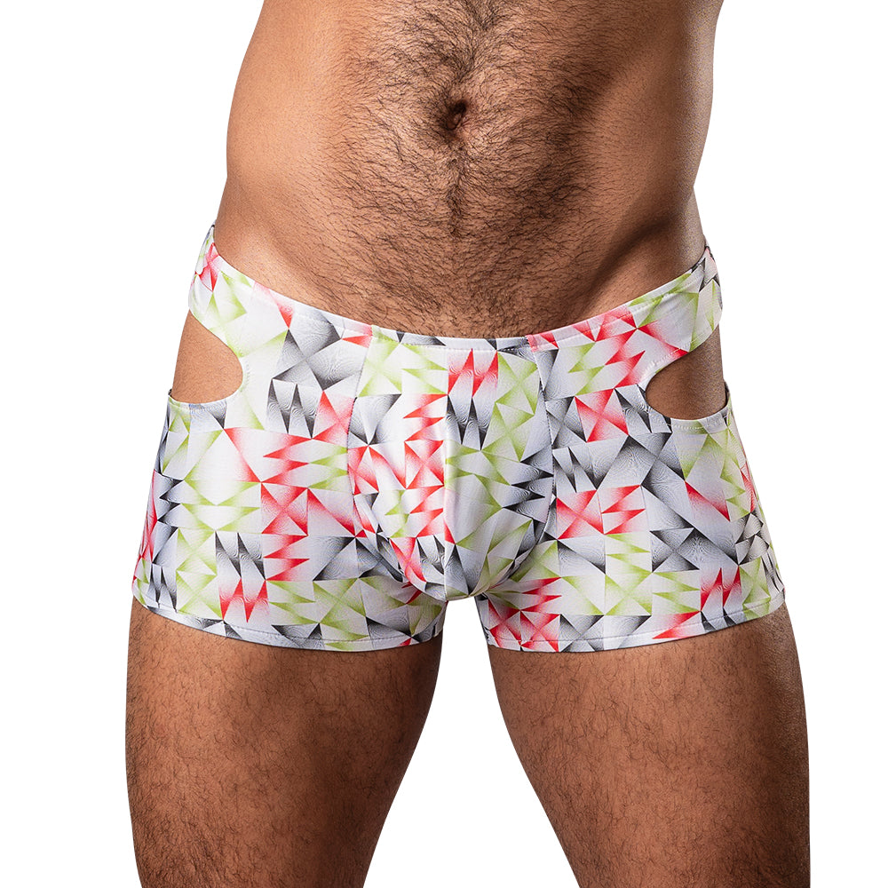 Male Power Cut It Out! Cutout Mini Short Red/Black S