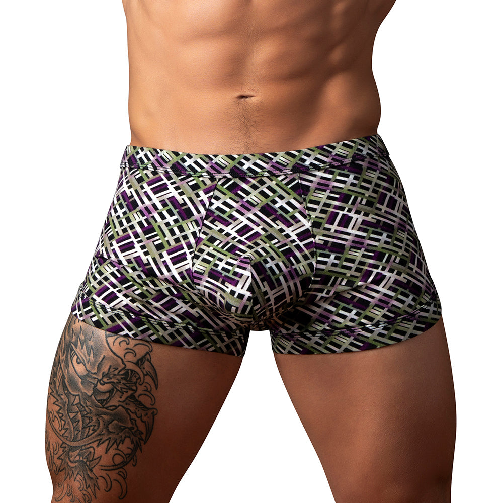 Male Power Gridlock'd Short with Strap Print XL