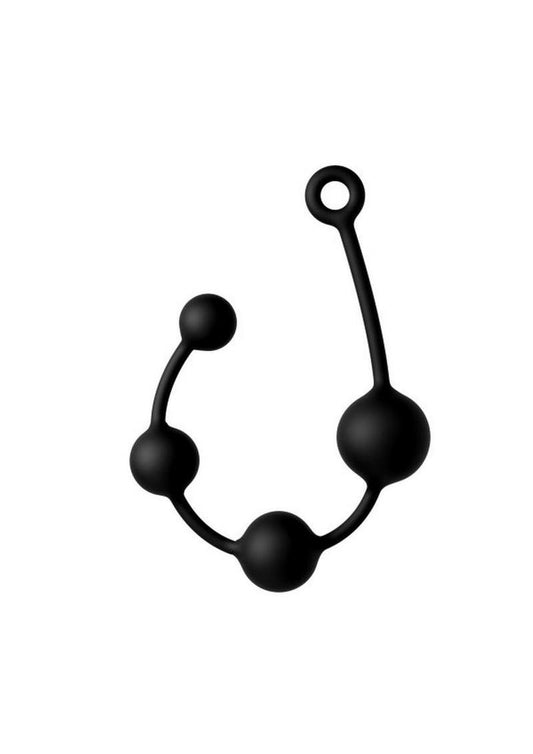 Anal Adventures Platinum Silicone X-Large Anal Beads - Black