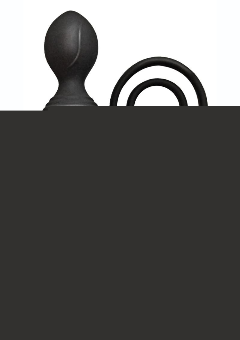 Anal-Ese Silicone Rechargeable Anal Plug and Cock Ring with Remote Control - Black