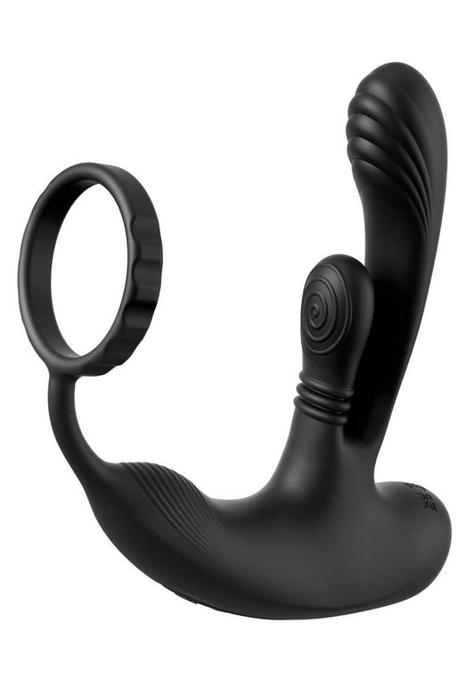 Anal Fantasy Elite Ass-Gasm Intimotion Multi-Motor Rechargeable Silicone Anal Plug - Black