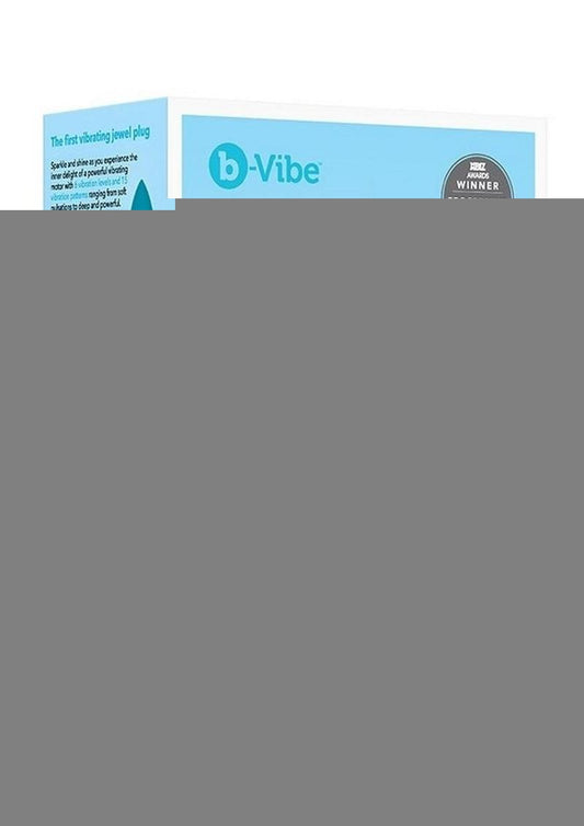 B-Vibe Vibrating Jewel Plug Rechargeable Silicone Anal Plug with Remote - Teal - Medium/Small