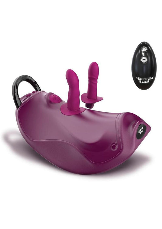 Bedroom Bliss Wild Ride Rocking Saddle Rechargeable Sex Machine with Remote - Purple