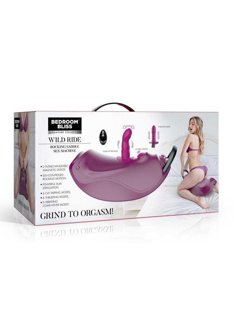 Bedroom Bliss Wild Ride Rocking Saddle Rechargeable Sex Machine with Remote - Purple