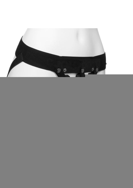 Body Extensions Be Bold Silicone Strap-On Harness with Hollow Dildo - Black - 8in - 2 Piece Kit