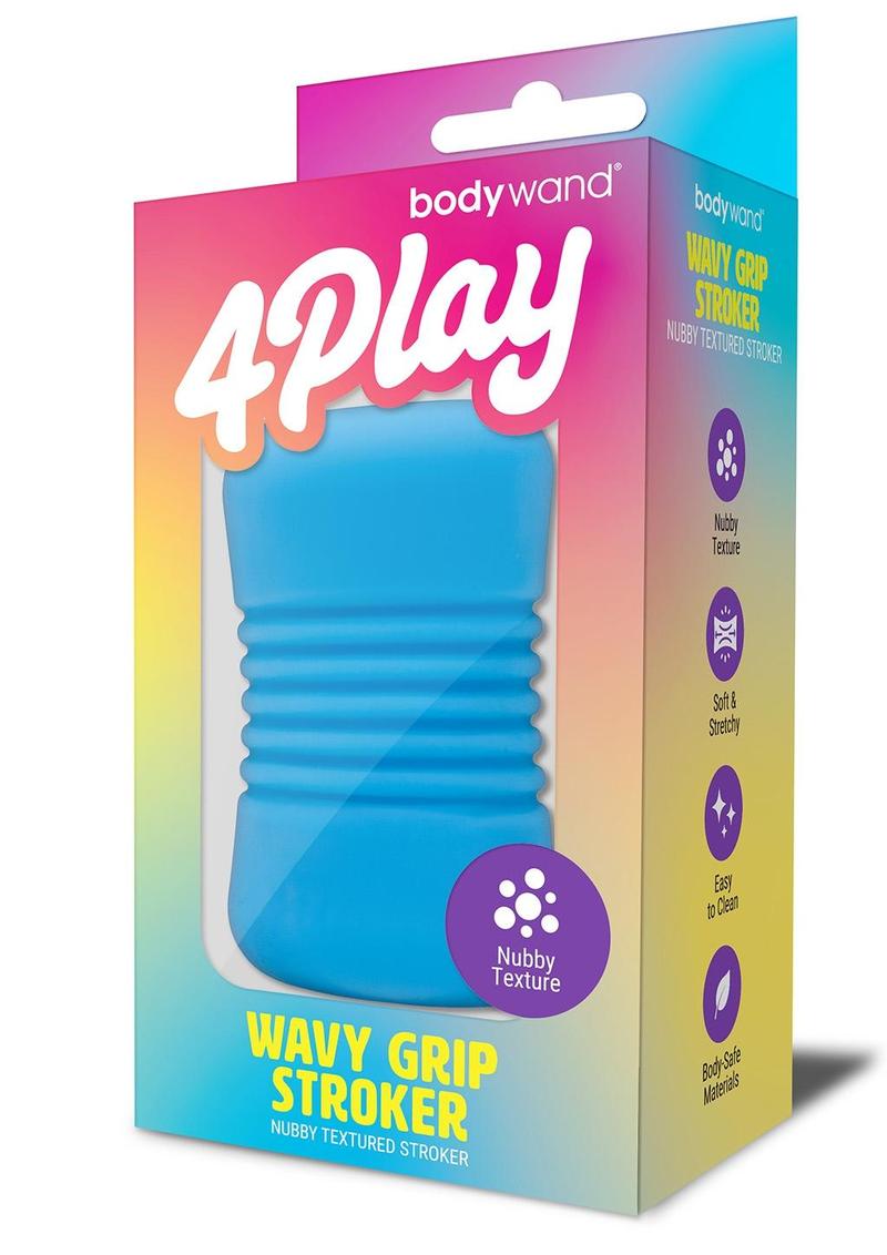 Bodywand 4play Wavey Grip Stroker - Blue