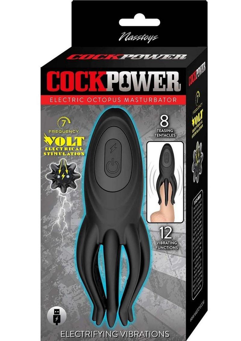 Cock Power Electric Octopus Rechargeable Masturbator - Black