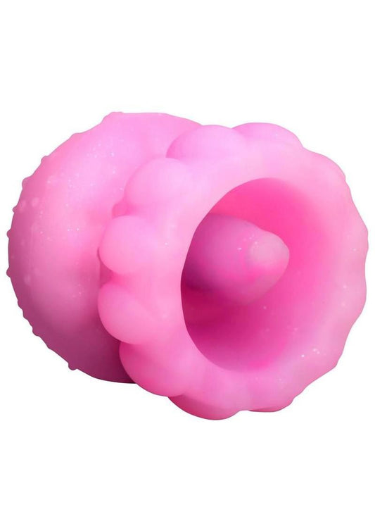 Creature Cocks Glow Jelly Licking and Vibrating Rechargeable Silicone Stimulator - Pink