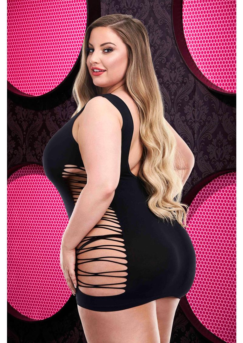 Criss-Cross Mini Dress - Black - Queen