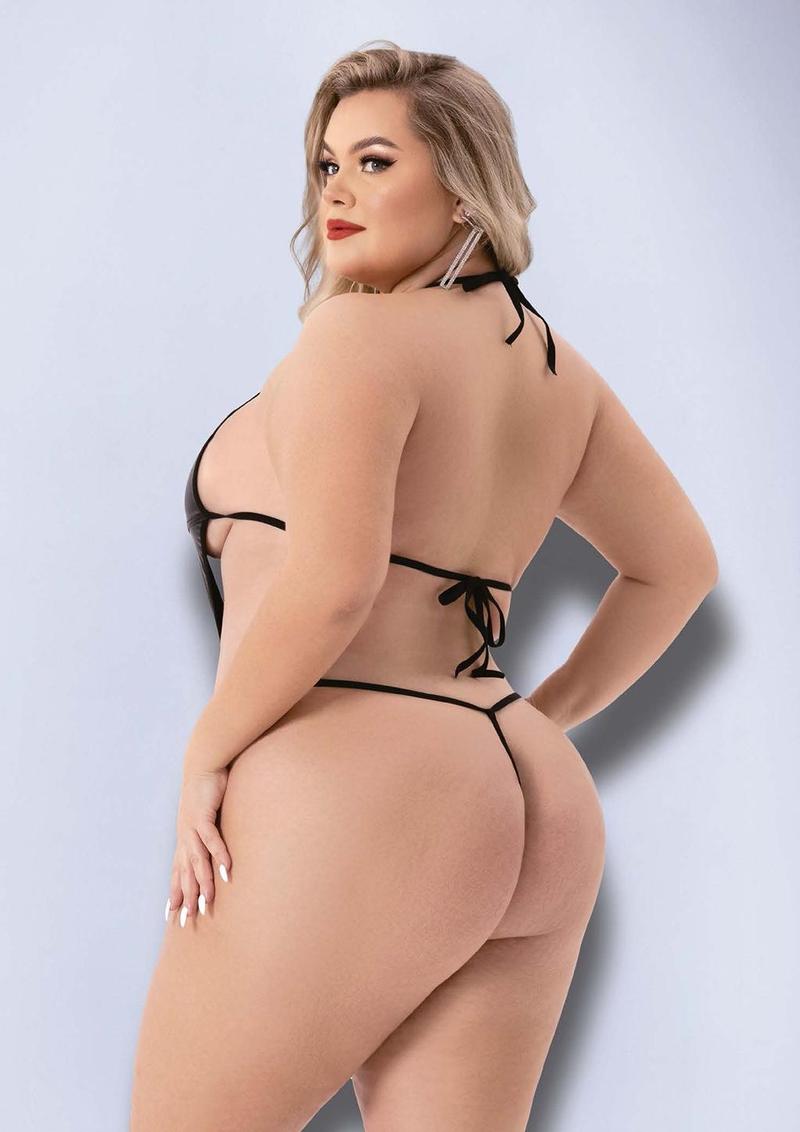 Criss Cross Wetlook Teddy-Q